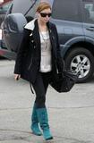 Jessica Biel out and about in aqua boots