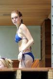 Lindsay Lohan - Hufe Bikini Candids, Beach, boobs, nips