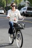 Jessica Biel riding her bike in Brentwood, CA