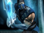 mortal kombat game character,muscle,ice sword